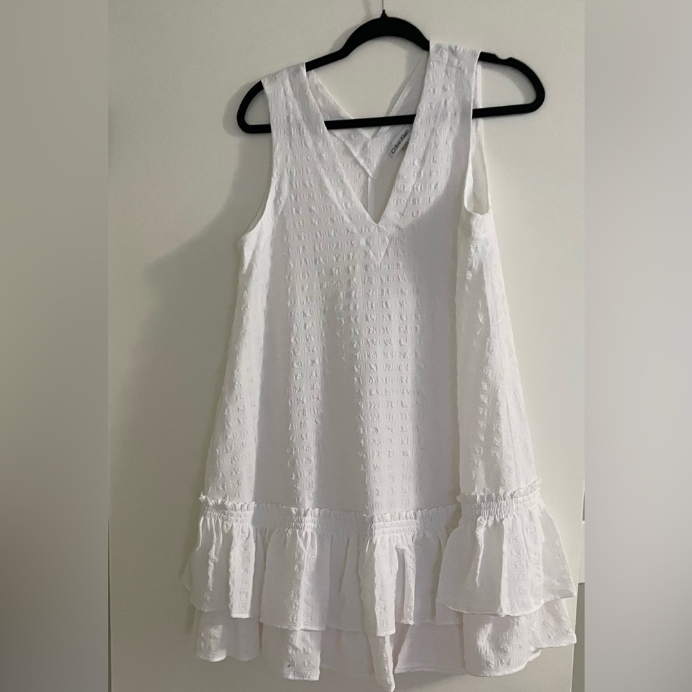 Calvin Klein White Sleeveless Dress